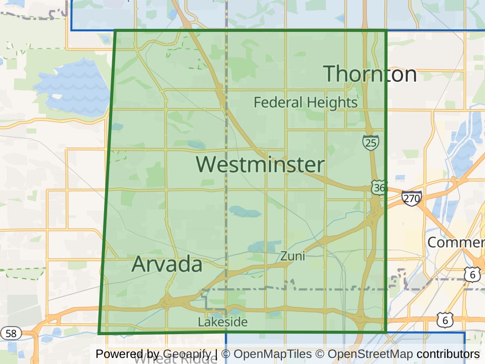 Map of the Arvada, CO scan area. Opens it on the coverage map
