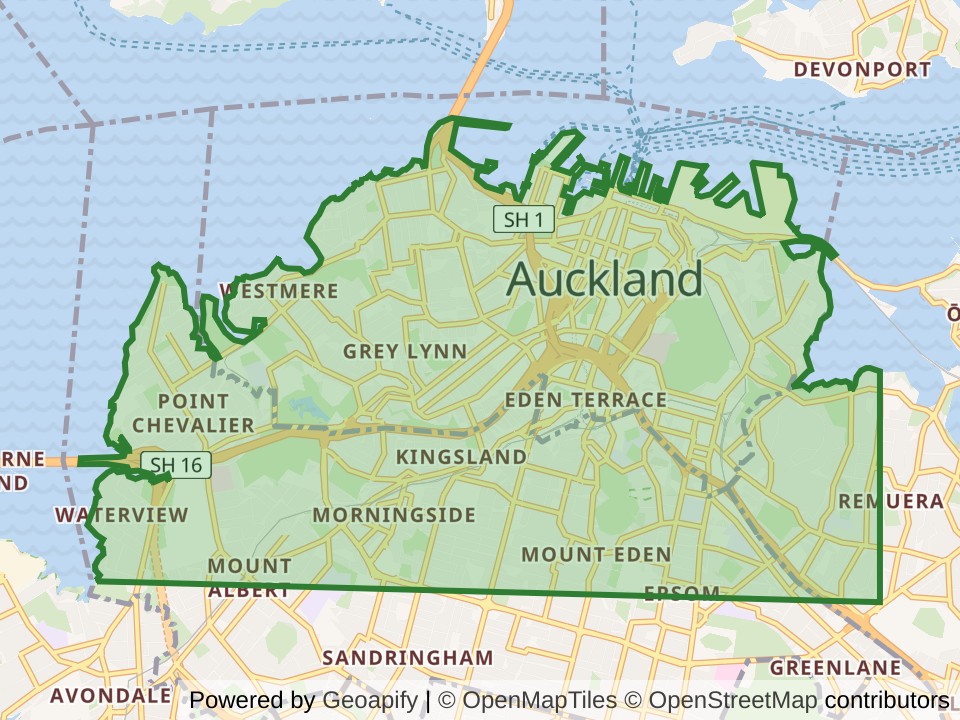 Map of the Auckland, NZL scan area. Opens it on the coverage map